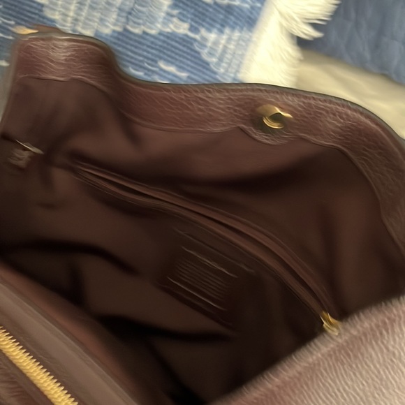 Coach Hallie Large Pebble Leather Shoulder Bag Authentic - Picture 6 of 6